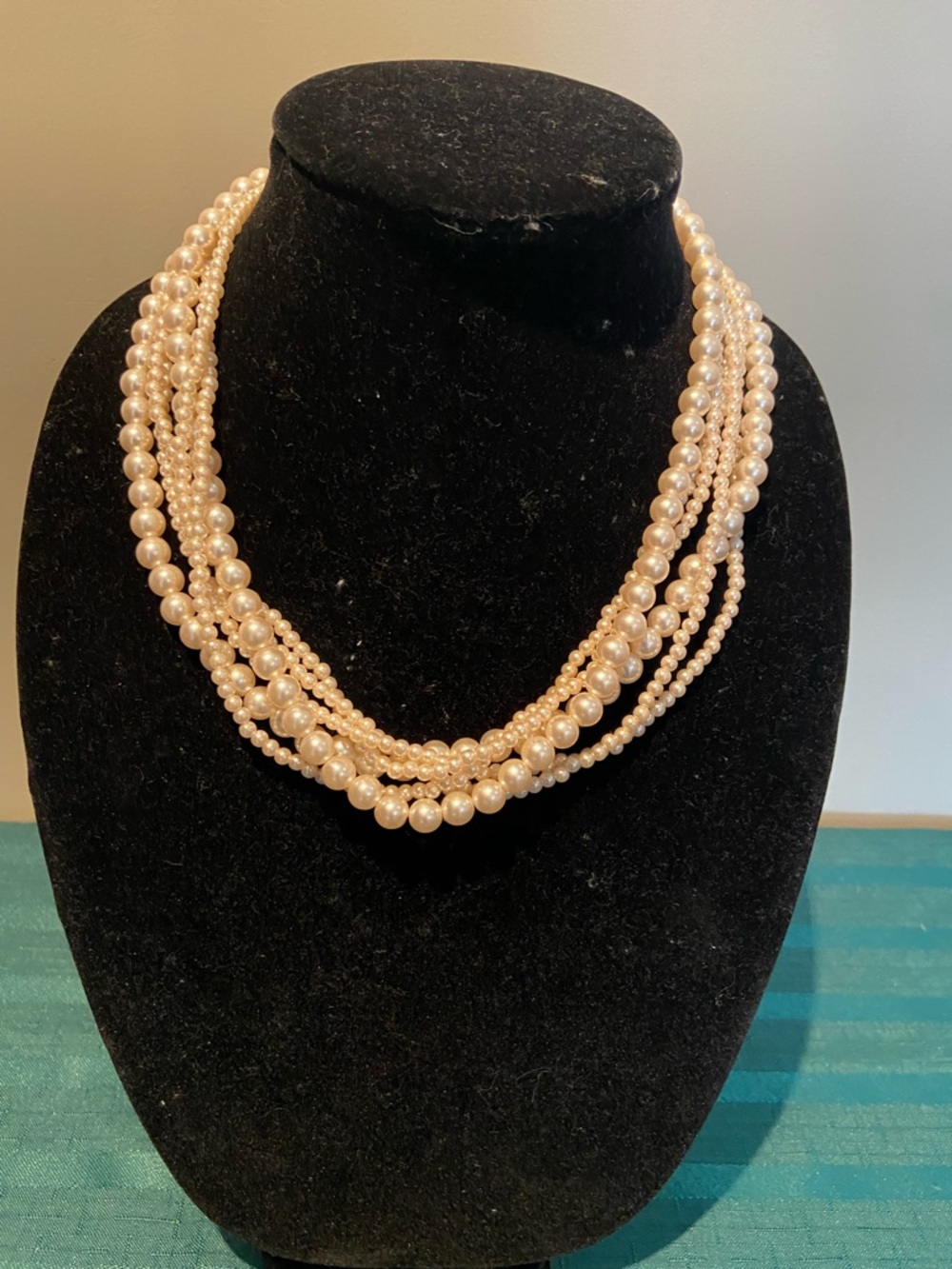 Classic Multi-Strand Ivory Pearl Necklace